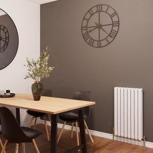 UK Radiators Omeara White Elliptical Tube Horizontal Designer Radiator, W: 46.4 cm, H: 80.0 cm – 2