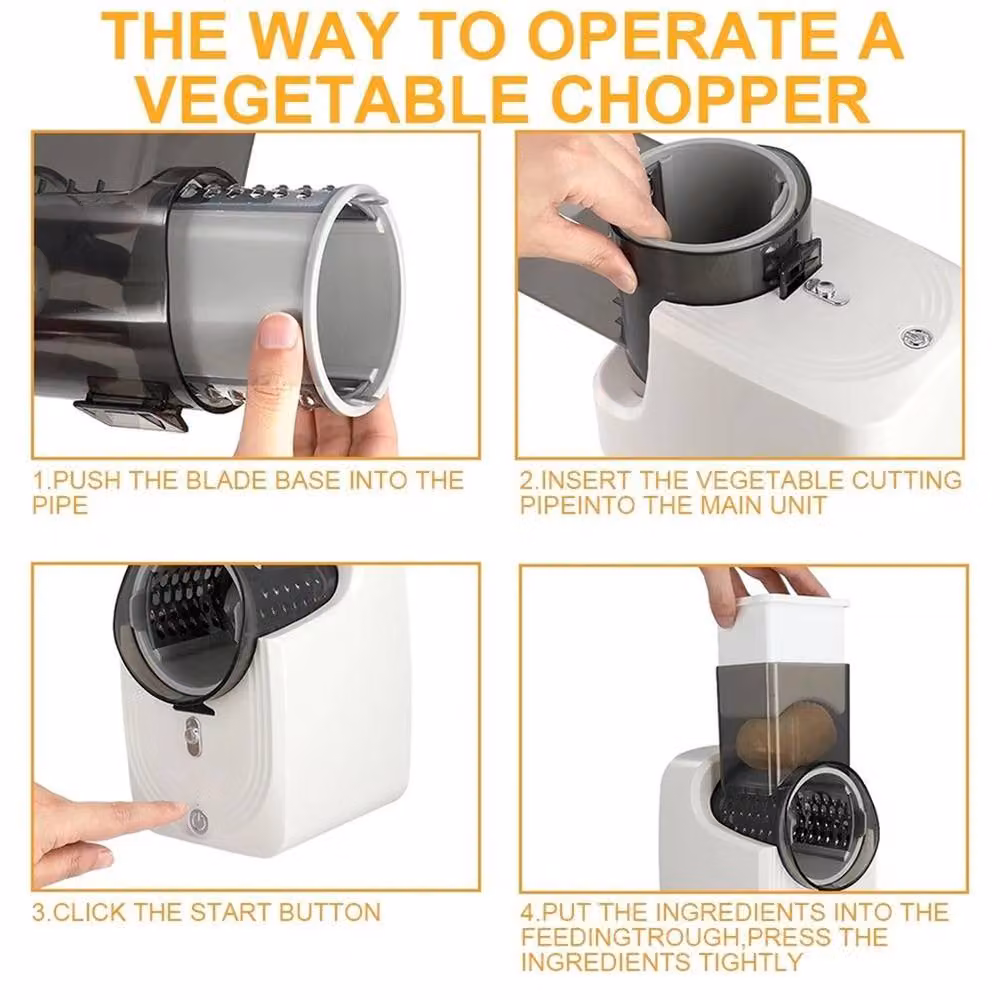 EONLION 3 in 1 Electric Cheese Grater and Vegetable Slicer, White – 5