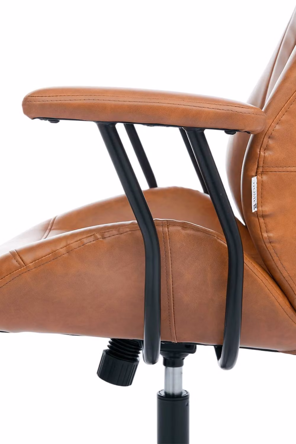 Living and Home Mid-Century Modern Brown Synthetic Leather Swivel Task Chair – 4