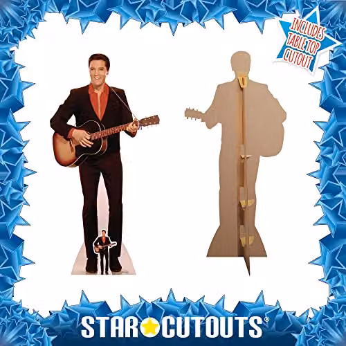 Star Cutouts SC241 Elvis Presley Smiling with Guitar Lifesize Cardboard Cutout, Multicolour – 5