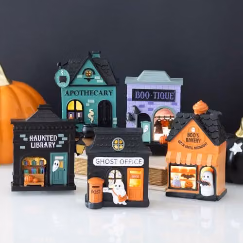 Something Different Wholesale Haunted Library LED Light Up Decoration, Black, H 12.0 cm, W 9.4 cm, D 9.4 cm – 4
