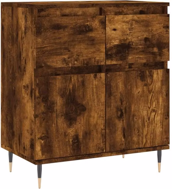 Berkfield Home Smoked Oak Sideboard in Brown, W/D/H: 60 x 35 x 70 cm