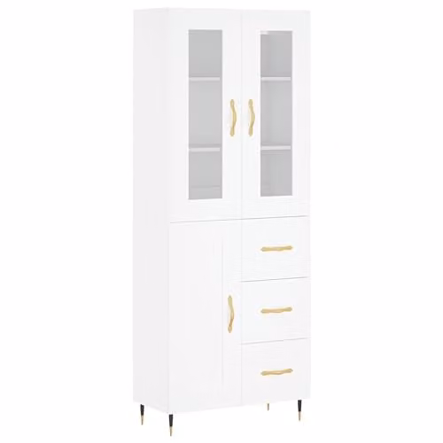 vidaXL Modern White Highboard Sideboard with Hinged Doors and Internal Shelves for your Living Room