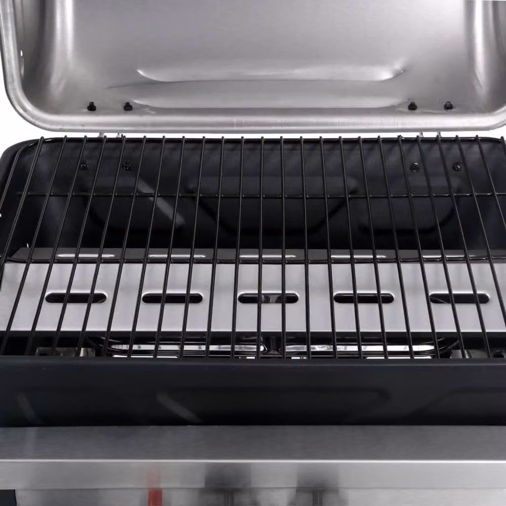 Berkfield Home Gas BBQ Grill with 3-Layer Side Table in Black and Silver – 6
