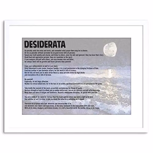 Desiderata Ehrmann Wee Blue Coo Quote Framed Wall Art Print in Wood