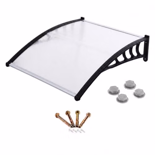 Gr8 Garden Transparent Front Door Canopy Lean To Porch Awning, W: 120 cm, D: 90 cm, H: 47 cm – 1