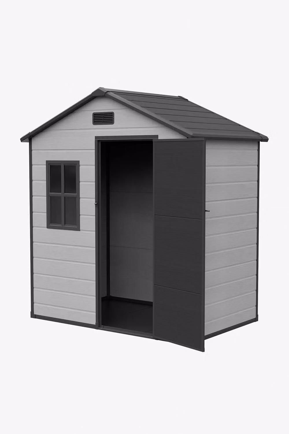 Living and Home Grey Outdoor Aluminum and PP Storage Shed with Double Doors – 3