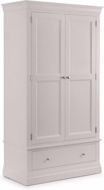 Cheshire Ardena Modern 2 Door and 1 Drawer Wardrobe in Matt Light Grey
