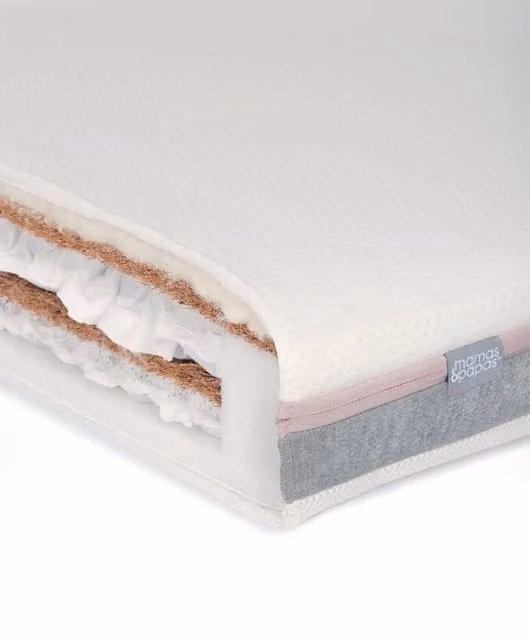 Mamas & Papas Luxury Hybrid Twin Cotbed Mattress in White, W/D/H: 70 x 140 cm