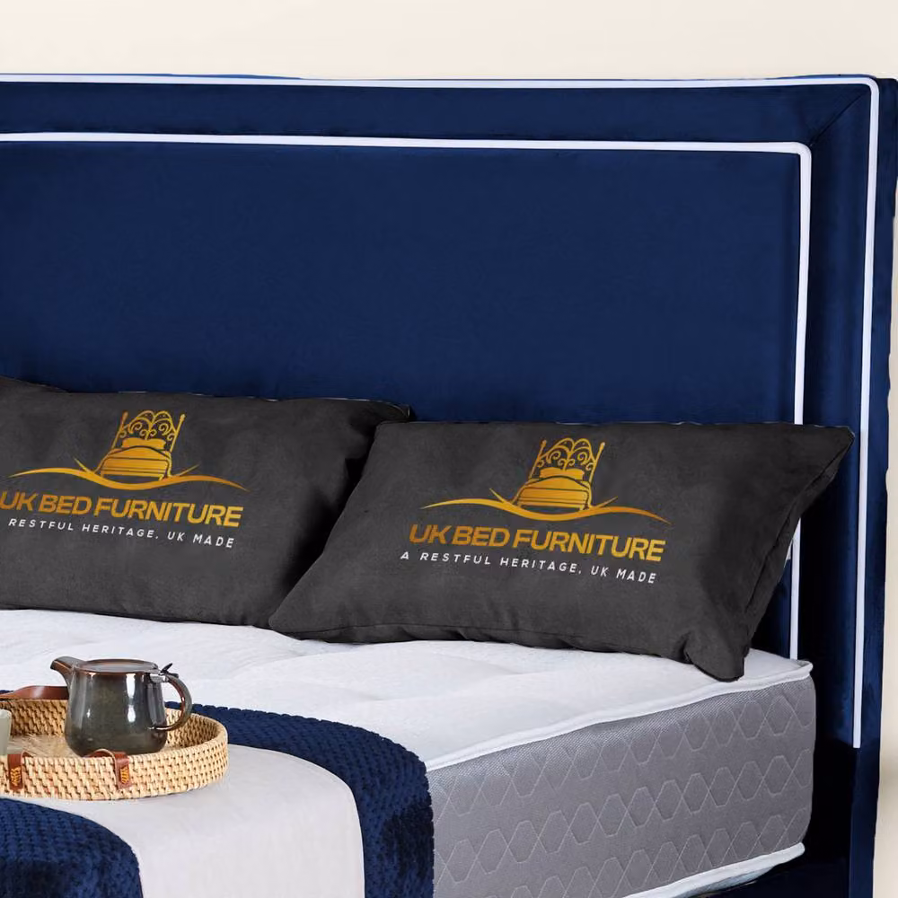 UK Bed Furniture Ariana Blue Velvet Upholstered Ottoman Gas Lift Bed with 48 Inch Headboard, Size: Single (90x190 cm) – 2