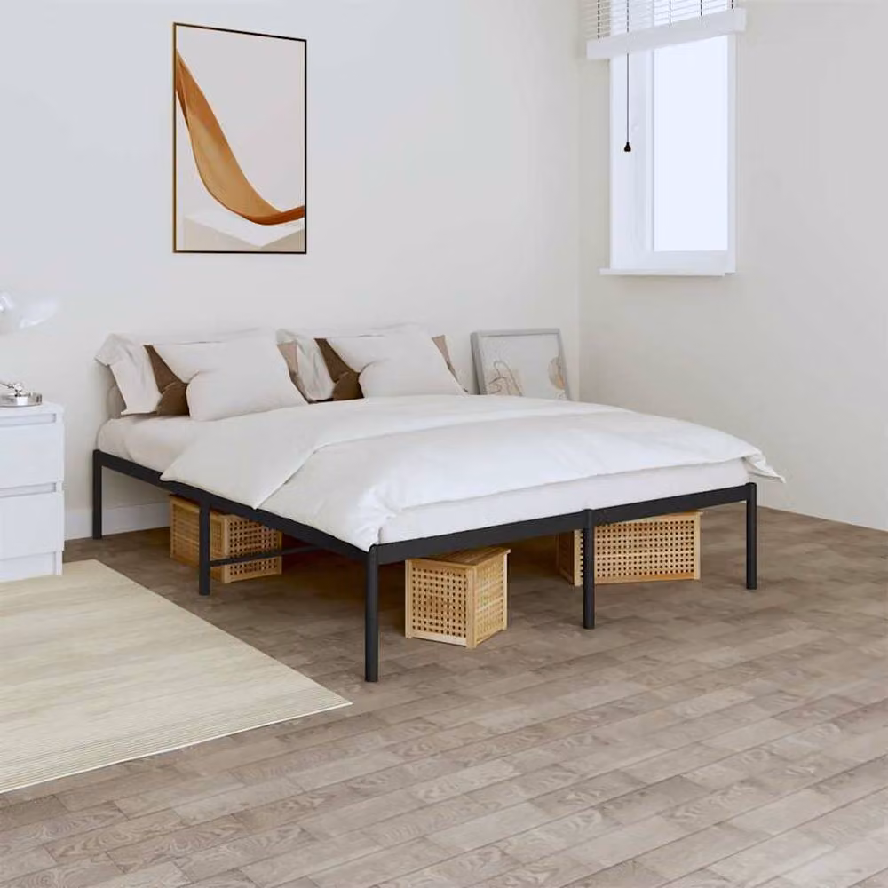 Berkfield Home Metal Bed Frame in Black, W/D/H: 160 x 200 x 31 cm – 2