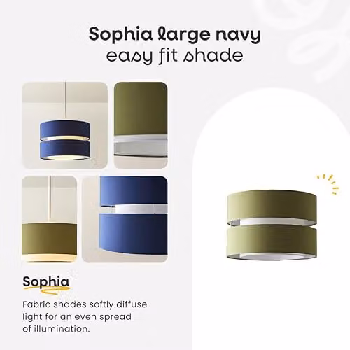 ValueLights Navy Blue 2 Tier Fabric Pendant Drum Lampshade, Shade Width: 35 cm – 2