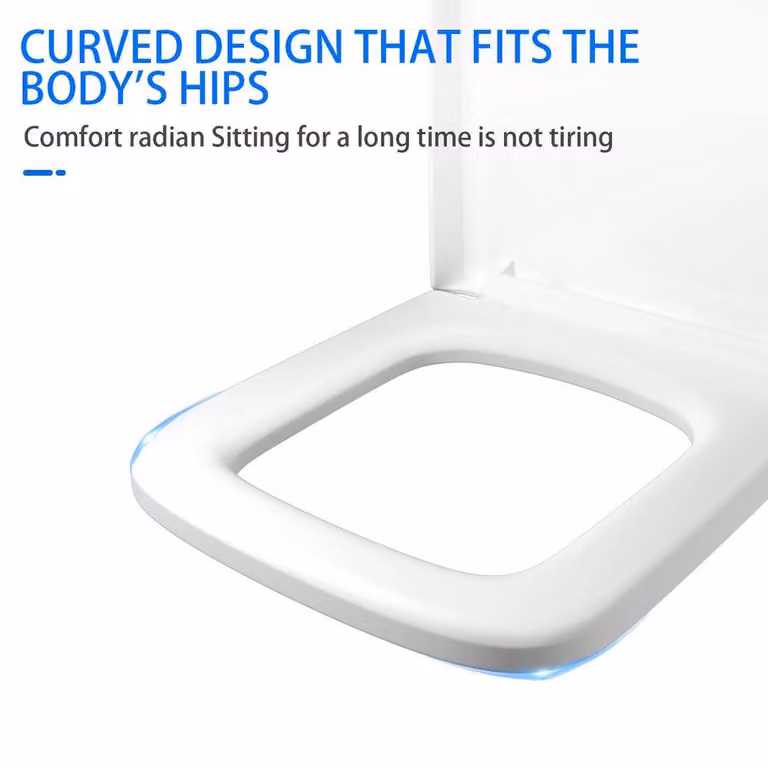 FLAVORA S Type White Heavy Duty Toilet Seat with Soft Close and Quick Release, Width: 180 cm, Drop: 200 cm