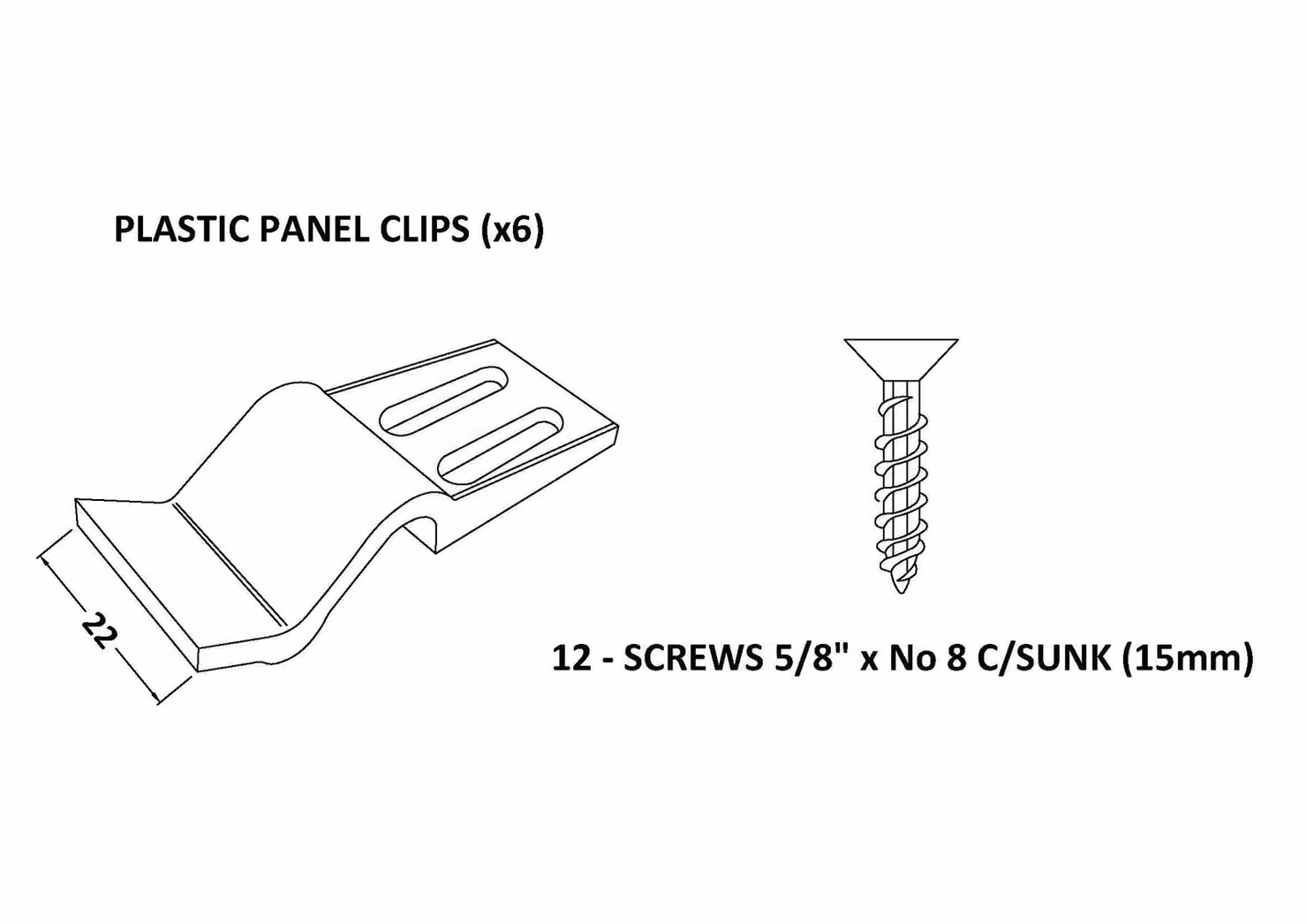Balterley White Bath Panel Clips and Chrome Screws Fixing Kit, Pack of 6 – 2