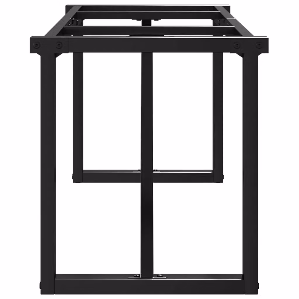Berkfield Home O-Frame Coffee Table Legs in Matt Black Steel, W: 140 cm, D: 30 cm, H: 43 cm – 2