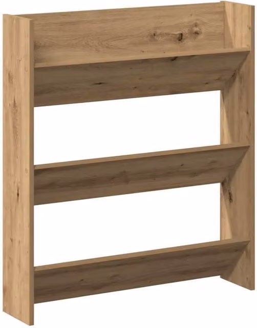 Berkfield Home Artisan Oak Wall Mounted Shoe Cabinet, Brown, W: 80 cm, D: 18 cm, H: 90 cm – 1