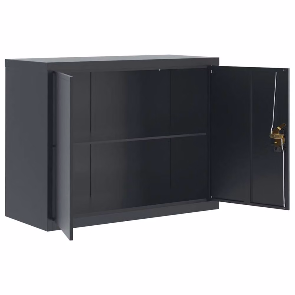 Berkfield Home Anthracite Steel File Cabinet in Dark Grey, W/D/H: 90 x 40 x 70 cm – 3