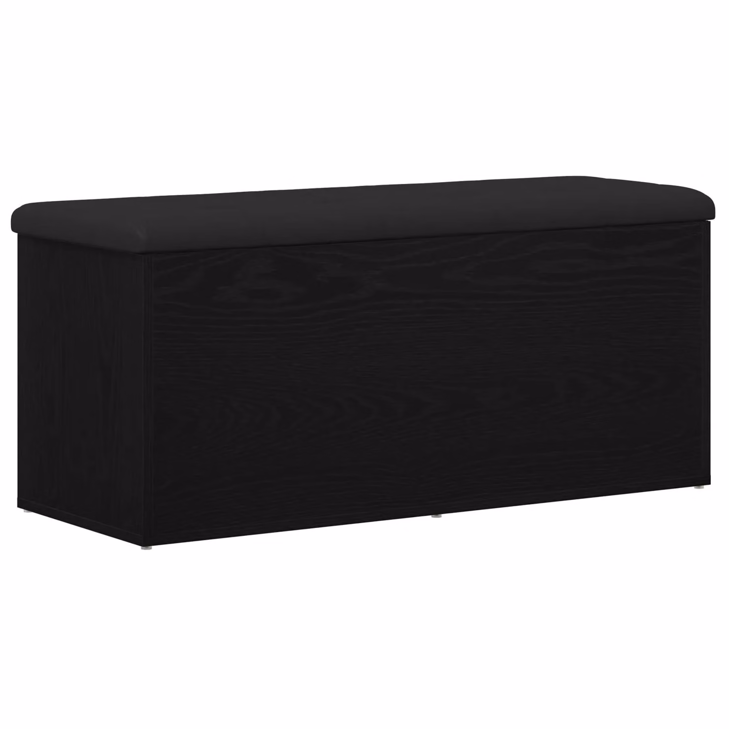 Berkfield Home Storage Bench in Black Oak with Synthetic Leather, W/D/H: 100 x 40 x 45 cm – 2