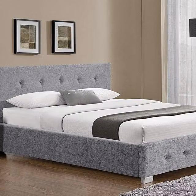 Modernique Marvelous Ottoman Storage Double Bed (4ft6) in Grey Fabric