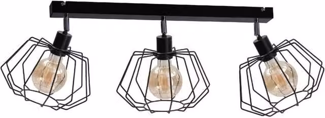 Netlighting Luna Modern Ceiling Spotlight Bar in Black, 63 cm, 3x E27