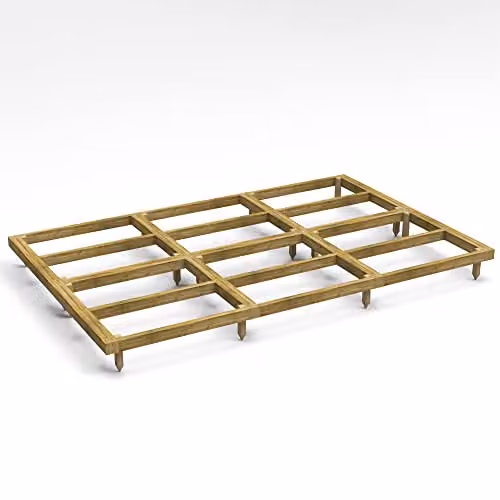 Powersheds Premium Wooden Shed Base with Pressure Treated Tanalised Timber Bearers in Brown