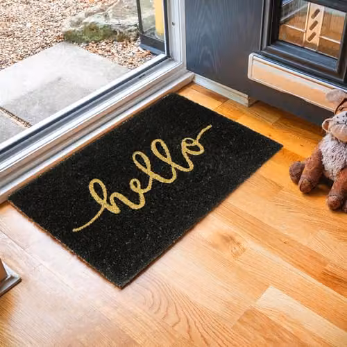 Nicola Spring Black Coir Door Mat, W: 60 cm, D: 40 cm – 2