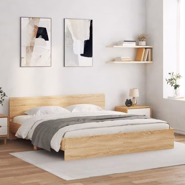 Berkfield Home Sonoma Oak Bed Frame with Drawers, Brown, W: 160 cm, D: 200 cm – 1