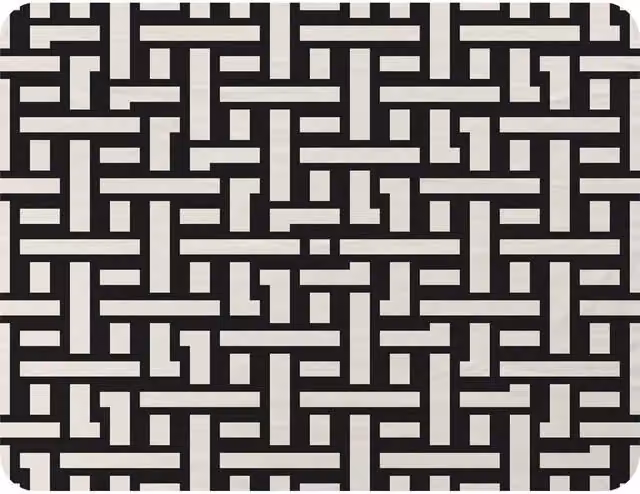 Benjamin Tate Design Geometric Fleece Woven Pattern Blanket in Black and Beige, W/D/H: 120 x 150 cm – 2