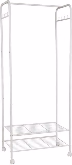 ERGOVEXA Metal Rolling Clothes Rail and Garment Storage Shelf in White – 1