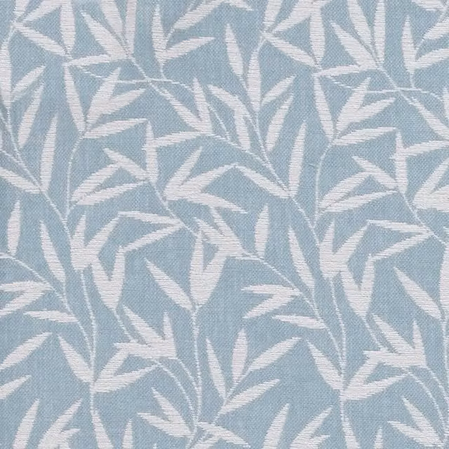 Laura Ashley Willow Leaf Chenille Fabric in Pale Seaspray Blue