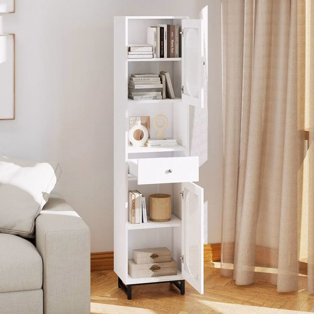 Kelvenix Modern White Freestanding Living Room and Bathroom Storage Cabinet with Soft-Close Hinged Doors and Internal Shelves – 2