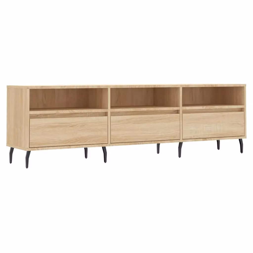 Berkfield Home Modern TV Cabinet in Brown Sonoma Oak, W: 150 cm, D: 30 cm, H: 44.5 cm – 2