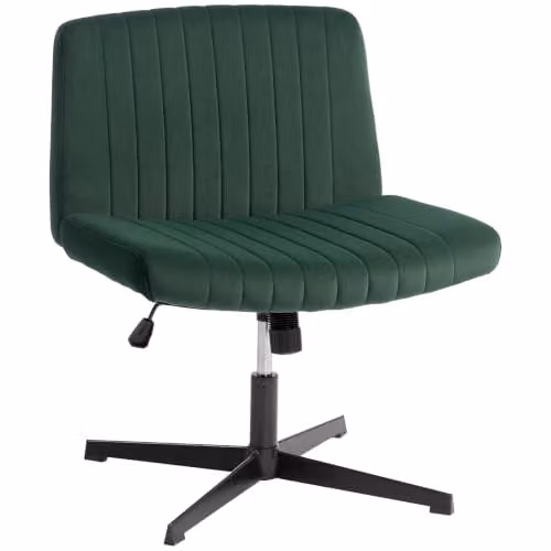 HOMCOM Green Fabric Task Chair with Wide Seat and 360 Degree Swivel, W/D/H: 64 x 65 x 120 cm