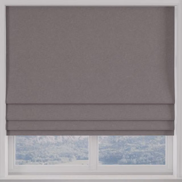 Terrys Kansai Plain Blackout Made to Measure Roman Blind in Grey or Purple
