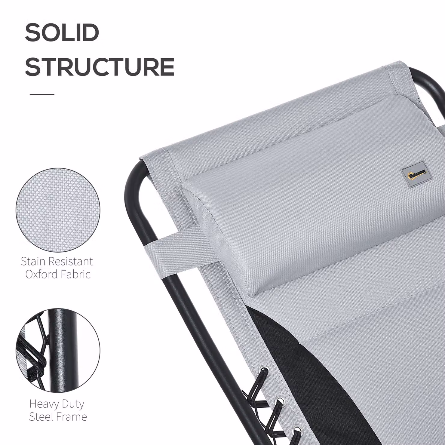 Outsunny Zero Gravity Folding Recliner Chair with Adjustable Headrest and Cup Holder, Light Grey – 5