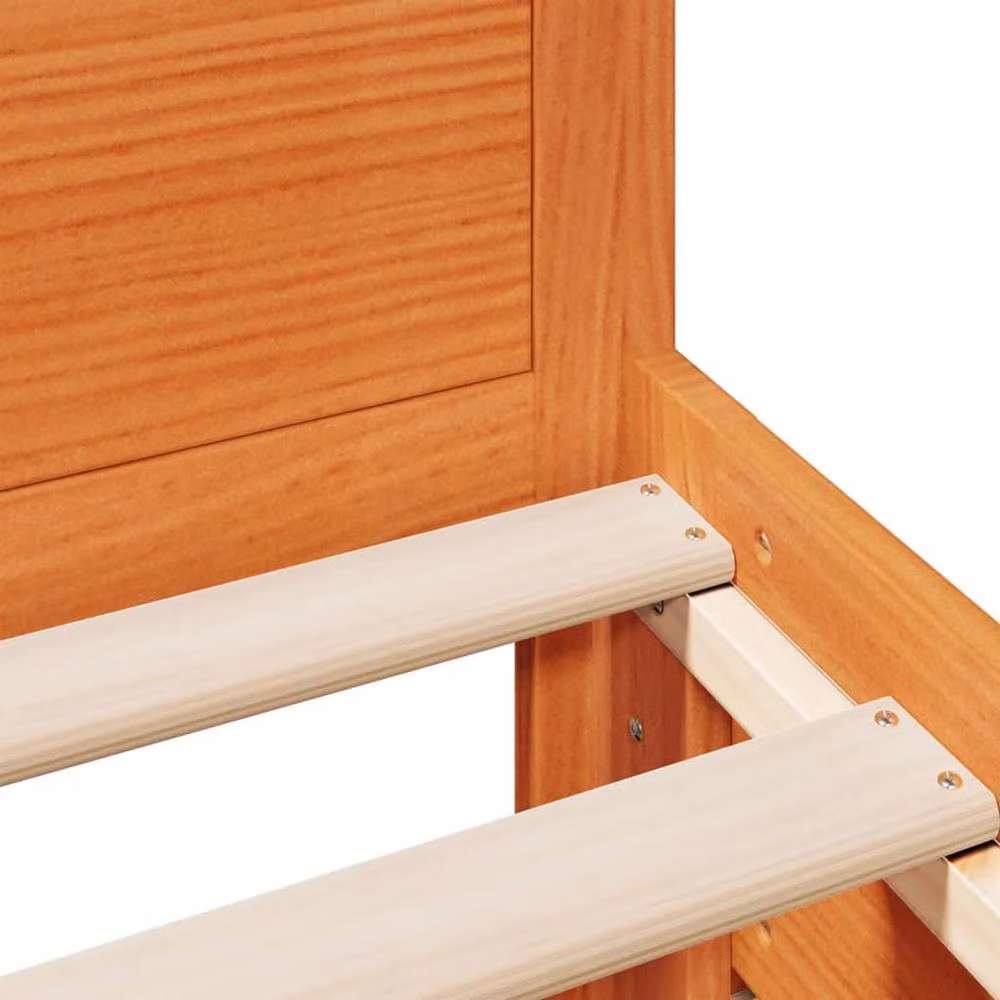 Berkfield Home Solid Pine Bed Frame with Headboard and Drawers, Wax Brown, W/D/H: 90 x 200 cm – 6