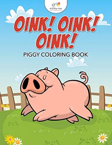 Kreative Kids Oink! Oink! Oink! Piggy Colouring Book, Multicolour, W: 21.59 cm, H: 27.94 cm, D: 0.61 cm