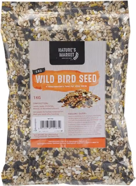 Garden Mile Wild Bird Mixed Seed Bag, 1kg, Brown and Multicolour