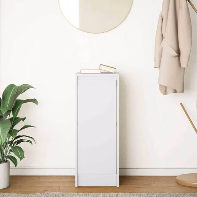 Berkfield Home White Sideboard in MDF, W/D/H: 29.5 x 34 x 76 cm
