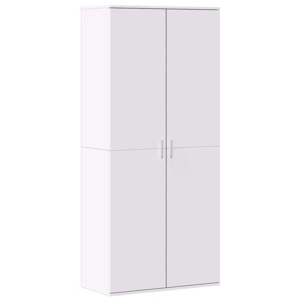 Berkfield Home White Modern Shoe Cabinet with Tilting Compartments, W/D/H: 80 x 39 x 178 cm – 2
