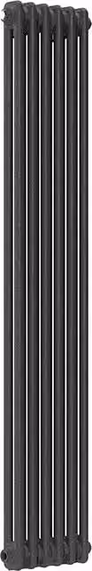 Lux Heat Vertical 2 Column Steel Radiator in Pewter, H: 150 cm, W: 29 cm, D: 6.76 cm