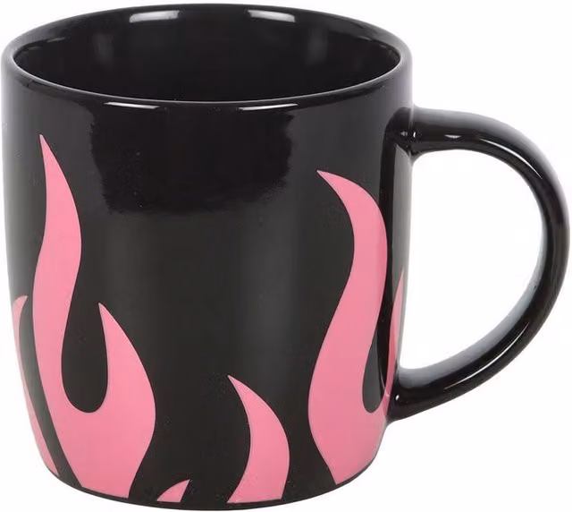 Something Different Flames Ceramic Mug in Black