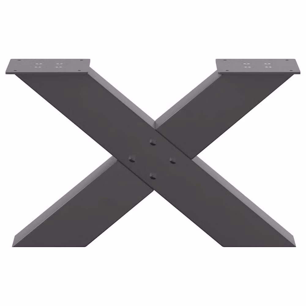Berkfield Home X-Shaped Coffee Table Legs, 2 Piece Set, Anthracite Black Steel, Height: 50 cm – 4