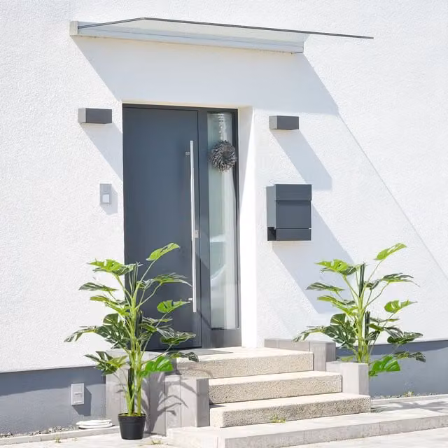 OUTSUNNY Green Artificial Monstera Tree in Pot for Indoor and Outdoor Use, Height: 100 cm – 1