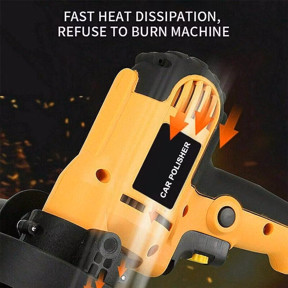 FLAVORA 5 inch Rotary Car Polisher Buffer Small Electric Polishing Machine in Yellow and Multicolour – 5