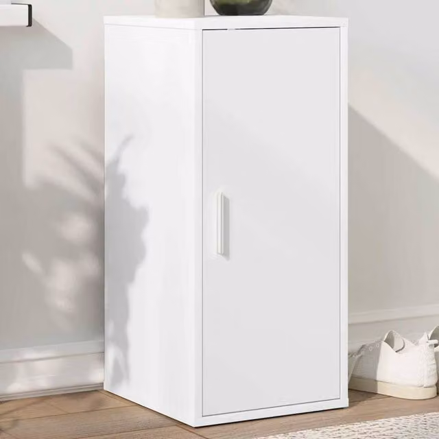 Berkfield Home White Shoe Cabinet with Hinged Doors and Internal Shelves, W/D/H: 35 x 35 x 70 cm – 1