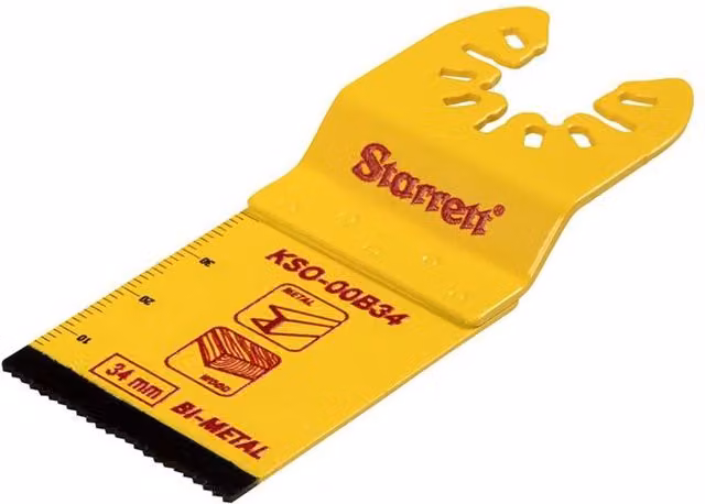 Starrett Bi-Metal Oscillating Multi-Tool Plunge Blade for Wood and Metal, 18 TPI, Yellow, 40 x 34 mm