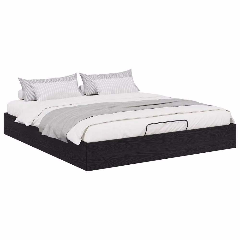 Berkfield Home Ottoman Bed Frame in Black Oak, W/D/H: 160 x 200 x 25 cm – 2