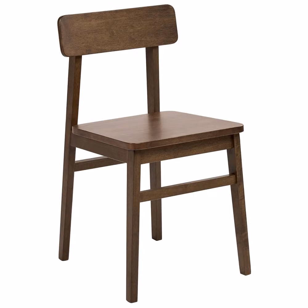 Wyld and Coco Heritage Set of 2 Dark Brown Rubberwood Dining Chairs – 3