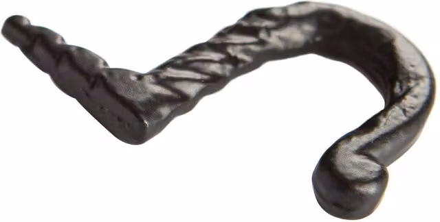 Hammer and Tongs Twisted Nail Hook in Matt Black Powder-Coated Iron, W: 5 mm, H: 40 mm – 1
